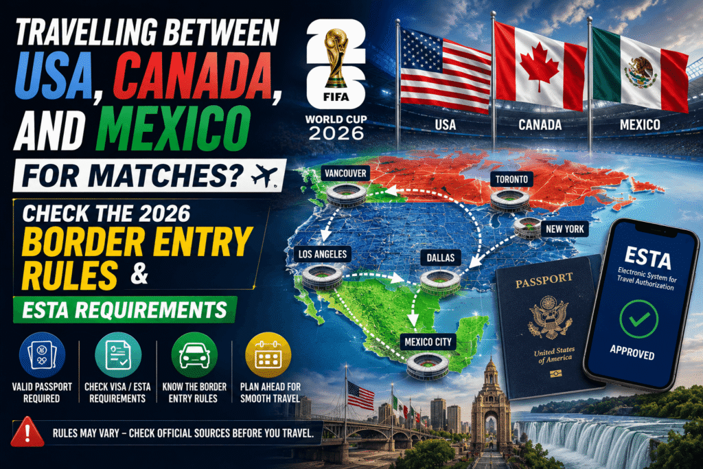 travelling between usa, canada, and mexico for matches